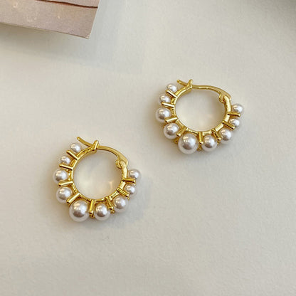 High-end white pearl earrings - jewelryweilin