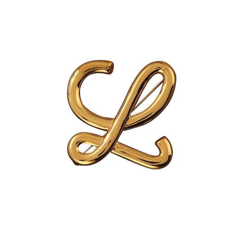 Exquisite temperament letter ladies brooch niche pin accessories - jewelryweilin