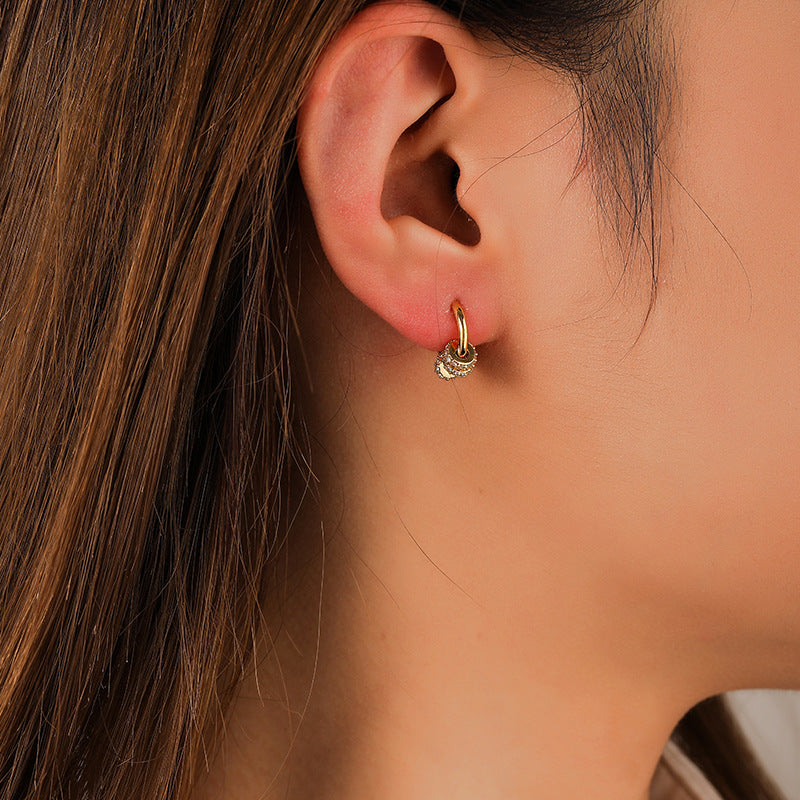 High-end fashion multi-wear zircon hoop earrings - jewelryweilin