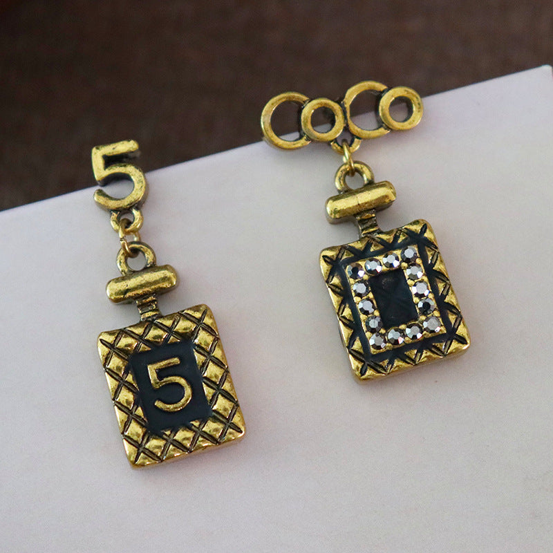 Cool Retro Alphabet Number Earrings- - jewelryweilin