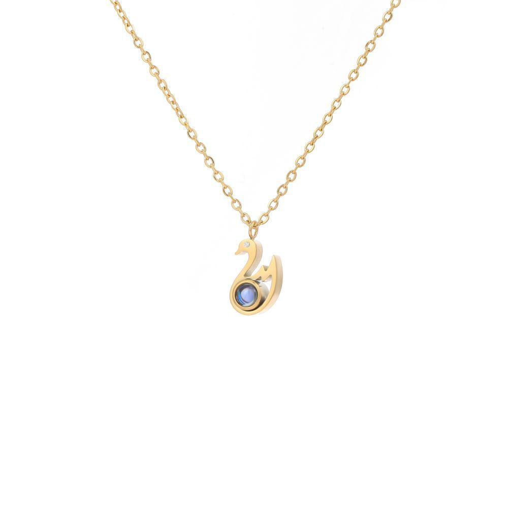 Photo Projection Swan Necklace