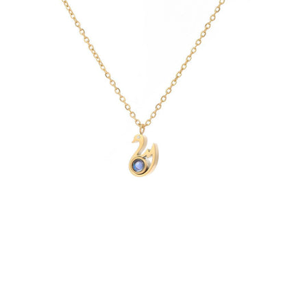 Photo Projection Swan Necklace