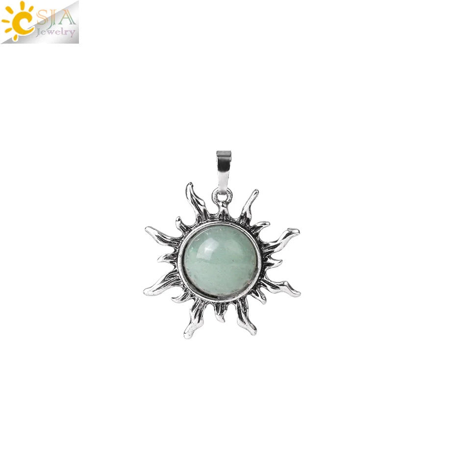 Vintage Amethyst Sunflower Pendant