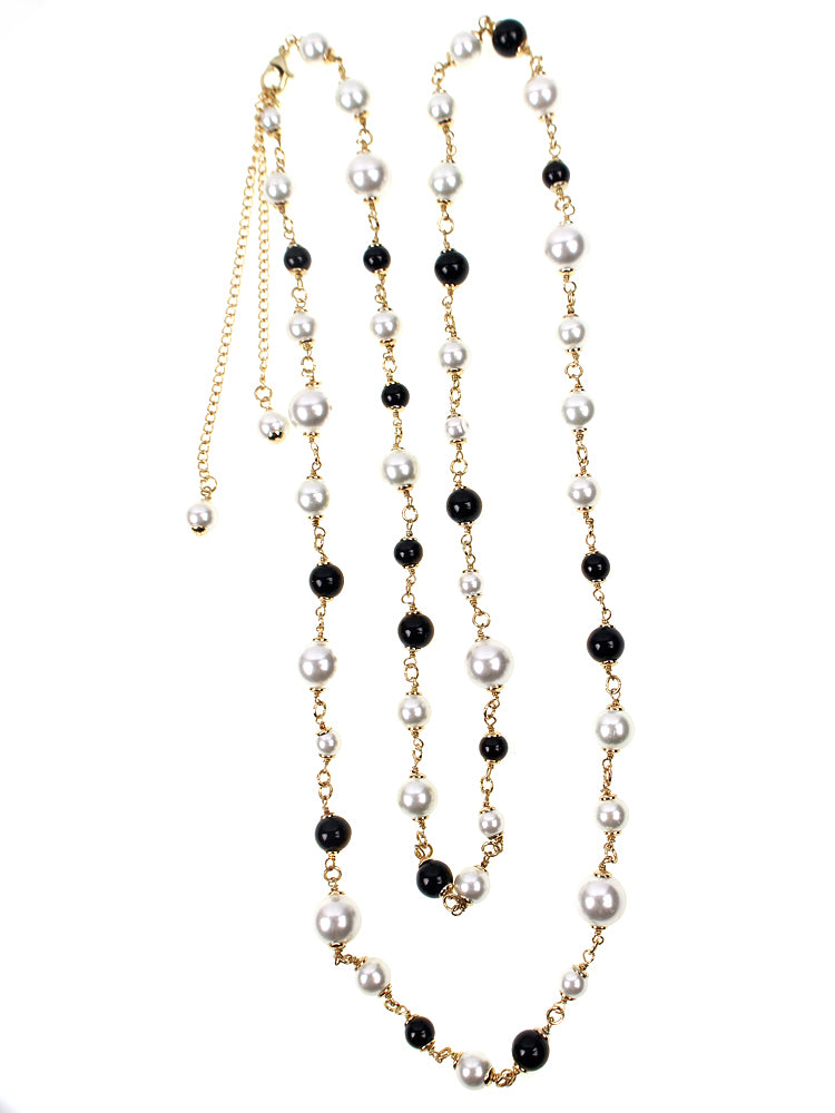 String pearl hip hop necklace