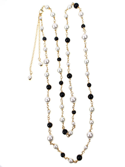 String pearl hip hop necklace