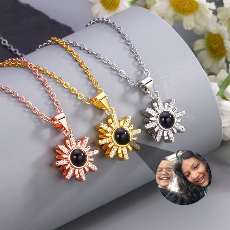 Photo Projection Snowflake Necklace