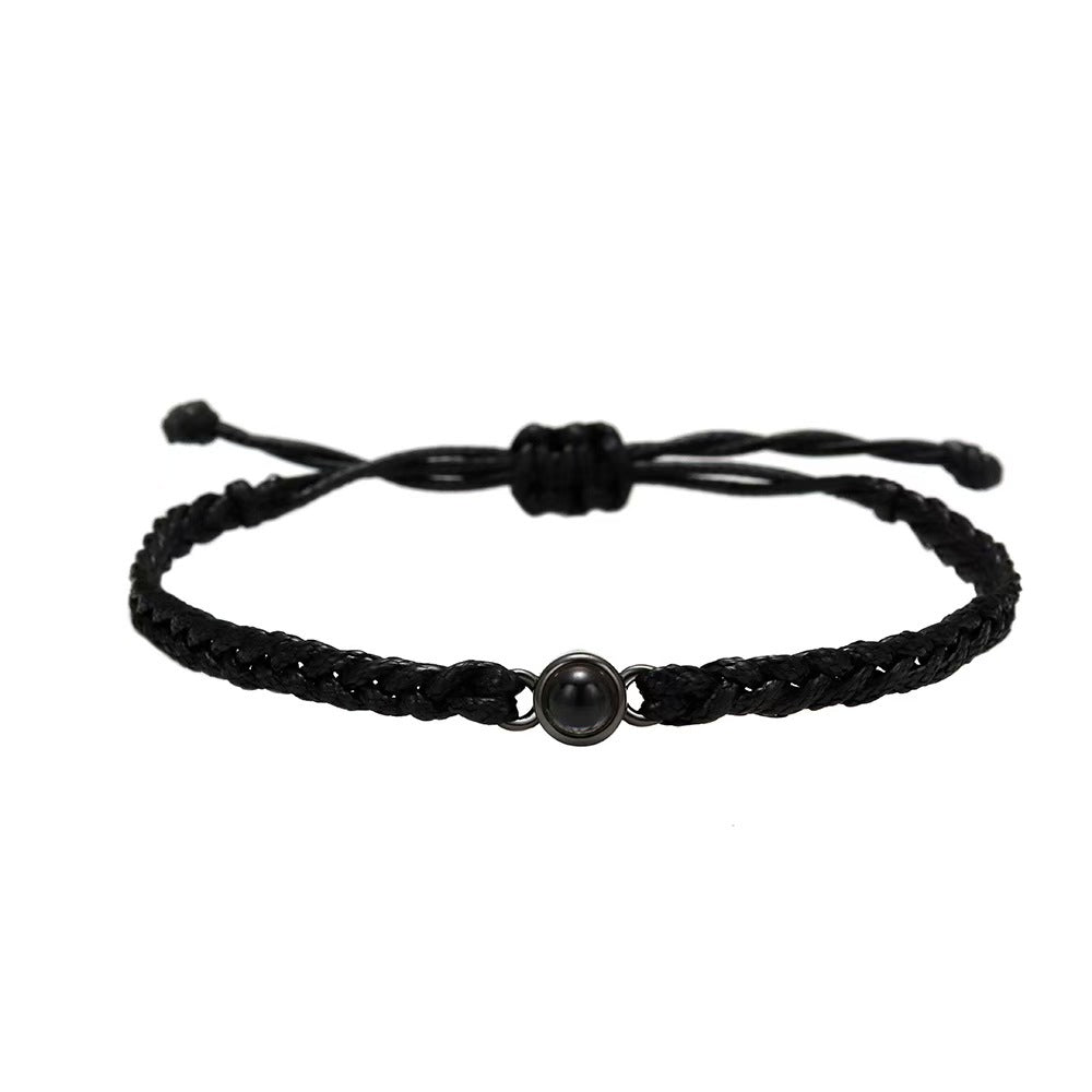 Photo projection hand-woven bracelet