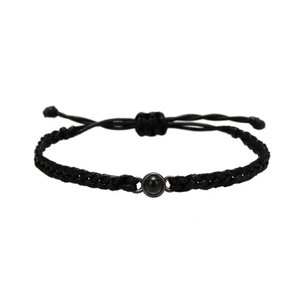 Photo projection hand-woven bracelet