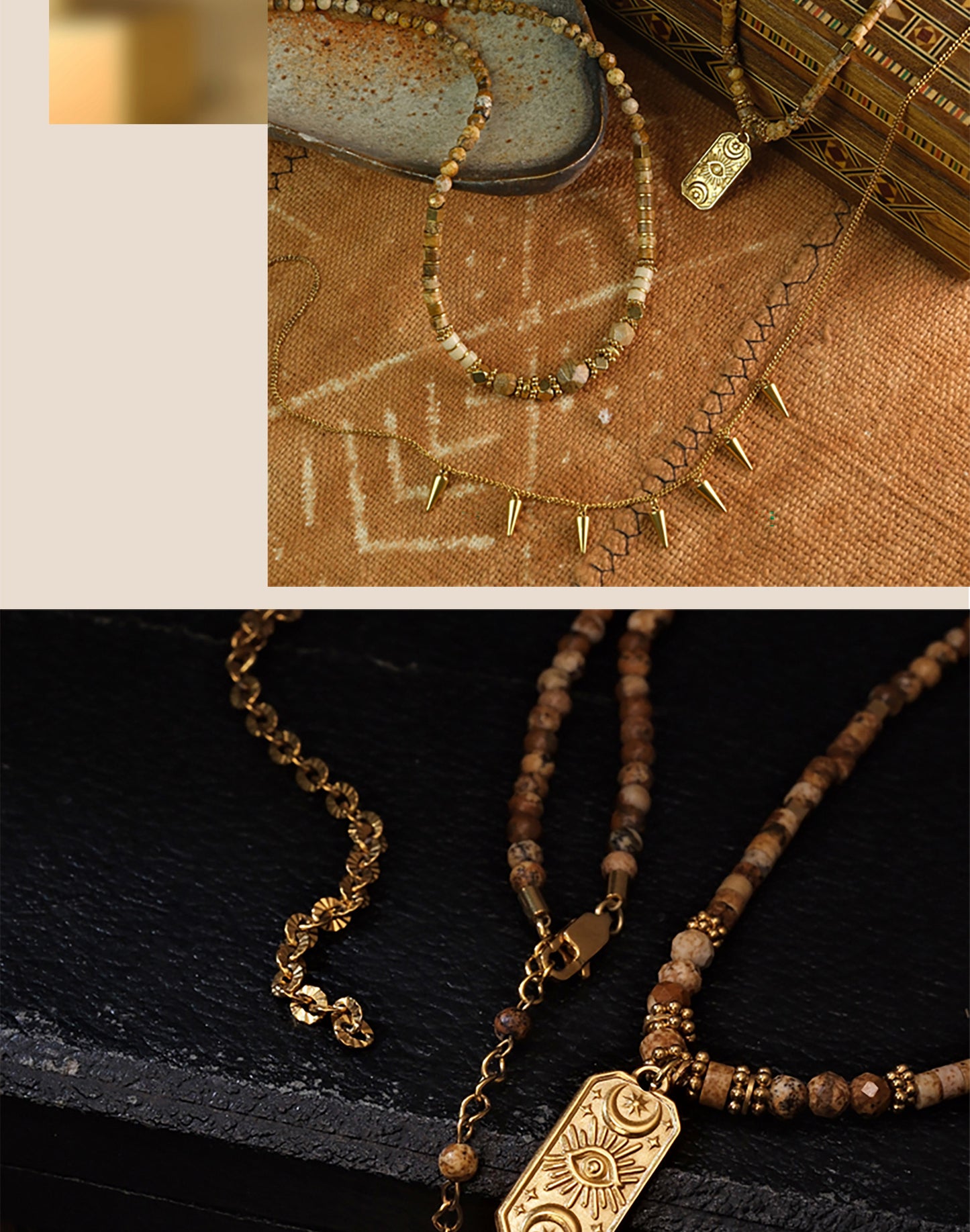 Golden wheat harvest necklace