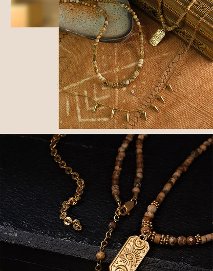 Golden wheat harvest necklace