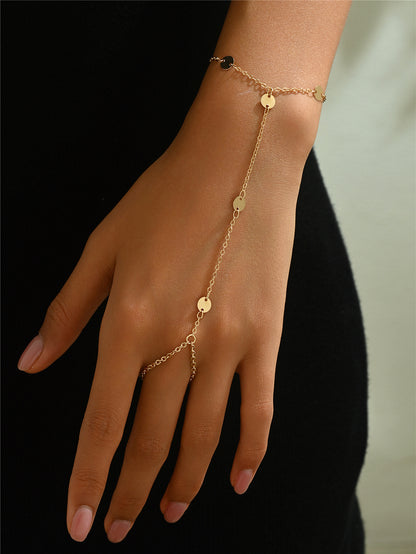 Zircon Four-Leaf Clover Colored Diamond Finger Necklace