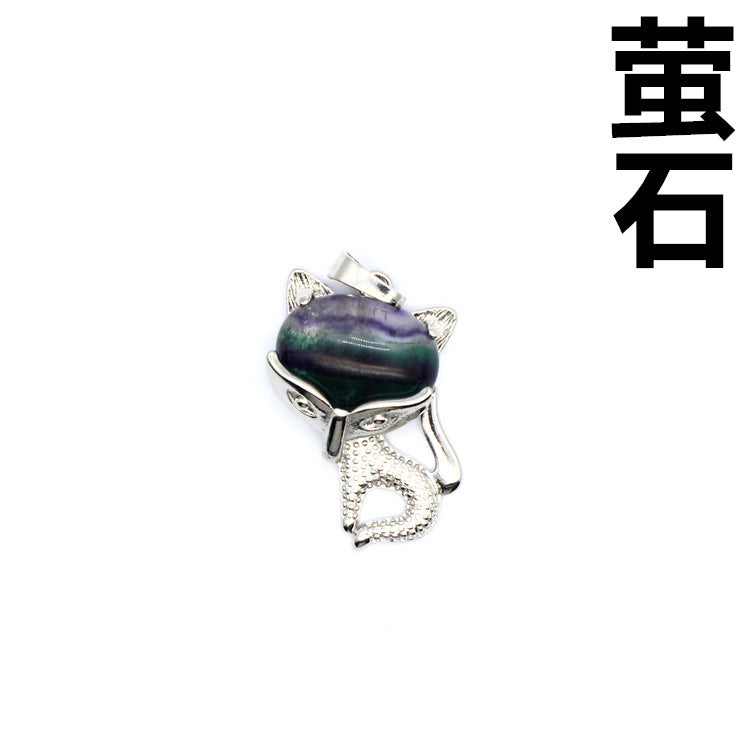 Ancient style little fox crystal pendant