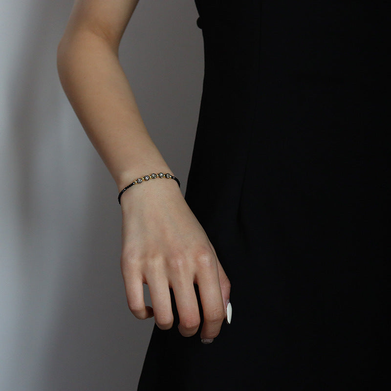 Gypsophila inlaid with zircon beaded bracelet - jewelryweilin