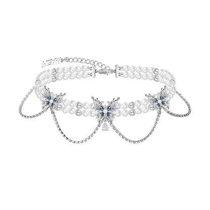 Butterfly dance highlight pearl butterfly necklace