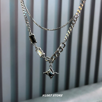Hip-Hop Star Double-Layer Necklace