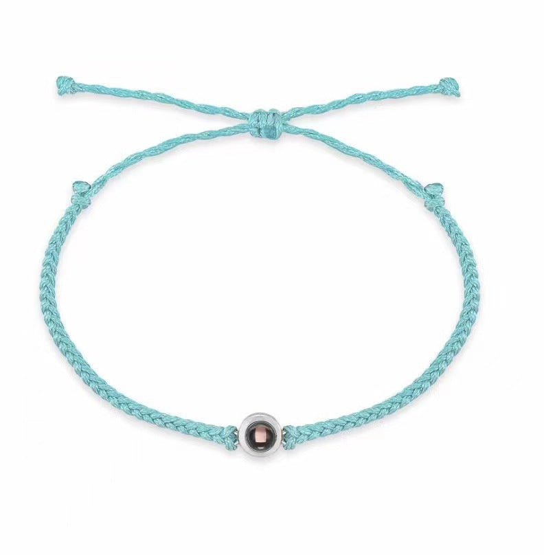 Photo projection woven rope bracelet
