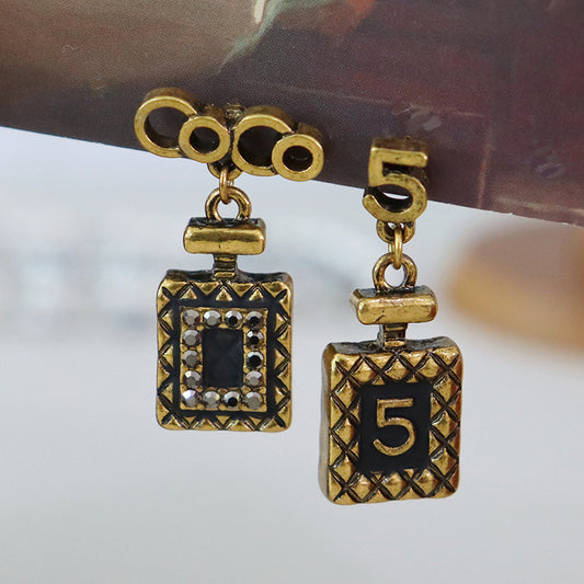 Cool Retro Alphabet Number Earrings- - jewelryweilin