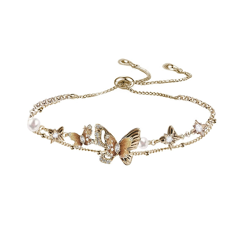 Dried leaf butterfly gradient butterfly bracelet