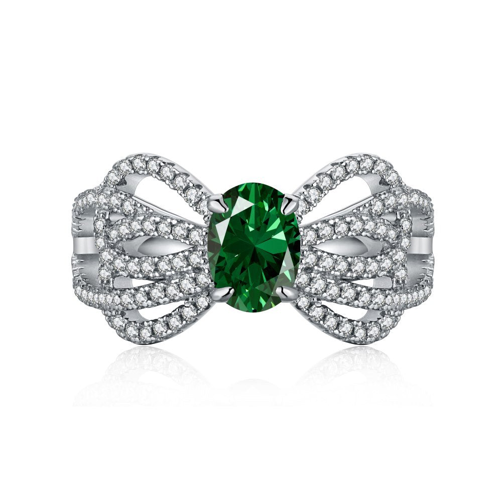 Retro high-end zircon emerald ring - jewelryweilin