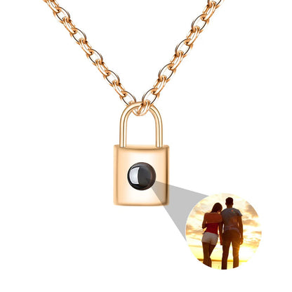 Photo projection lock necklace