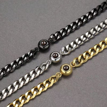 Photo Projection Cuban Bracelet