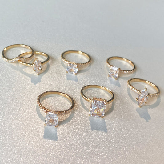 Temperament high carbon diamond stacking ring - jewelryweilin