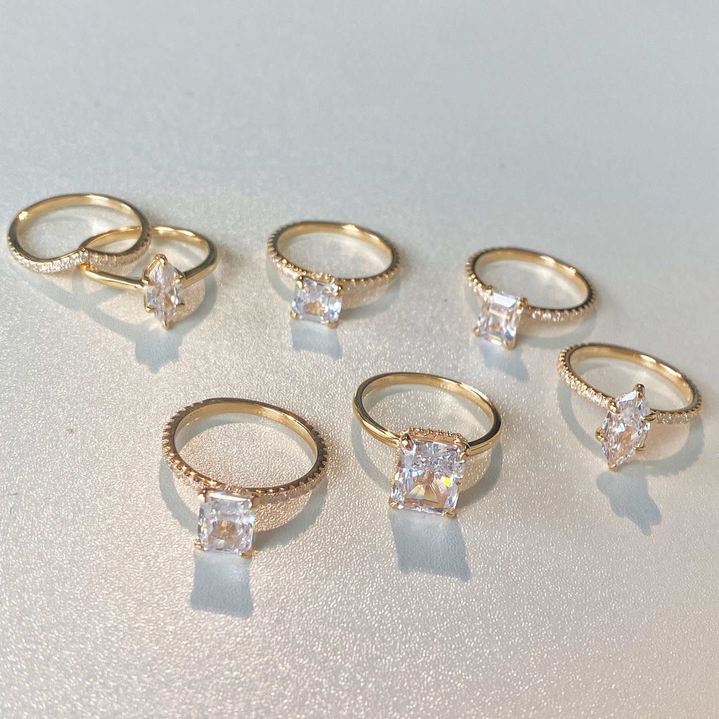 Temperament high carbon diamond stacking ring - jewelryweilin