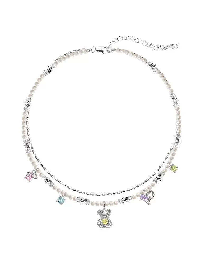 Millennial style cute bear necklace