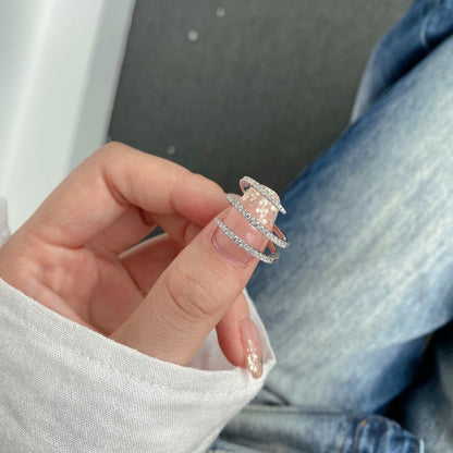 Fashionable and personalized spiral full diamond ring - jewelryweilin