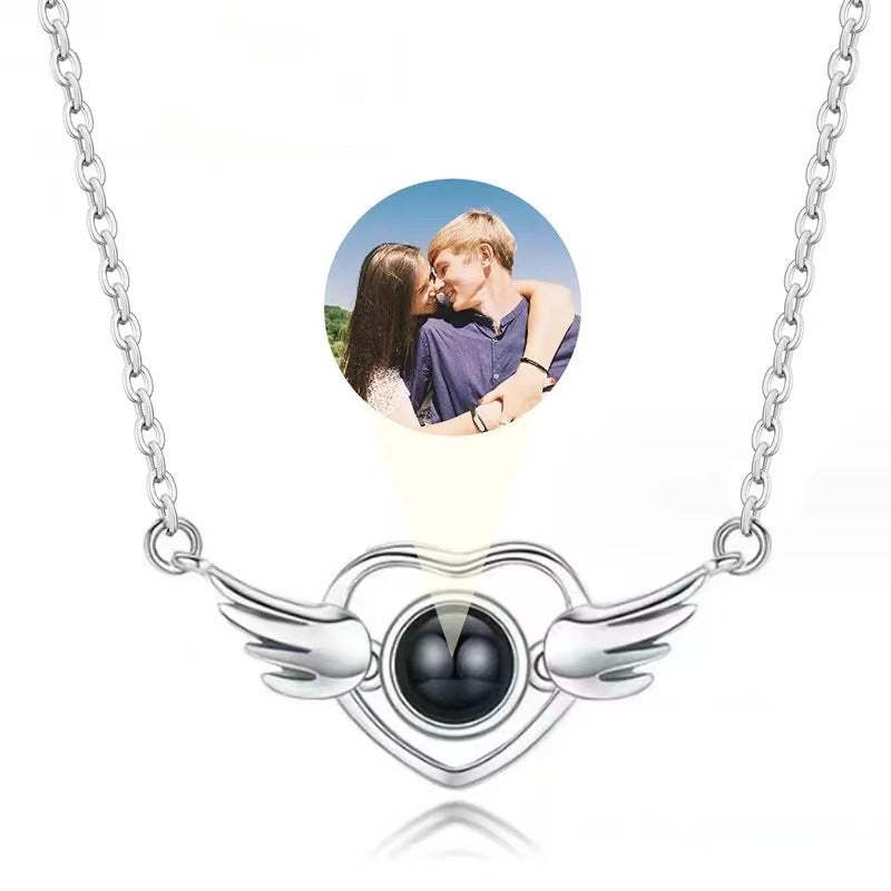 Photo Projection Heart Necklace