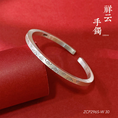 Chinese style pattern sterling silver bracelet