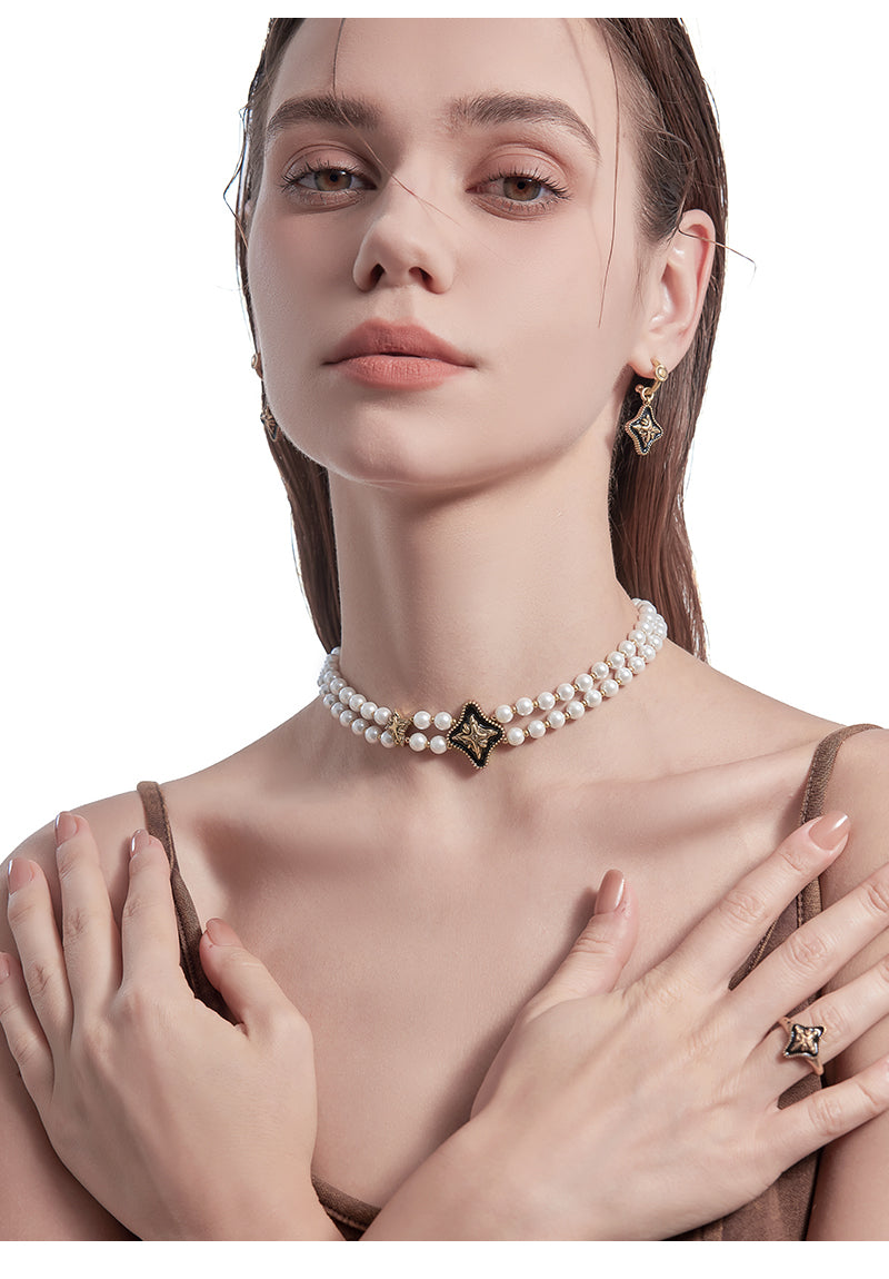 Starburst layered necklace