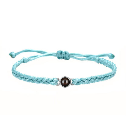 Photo projection hand-woven bracelet