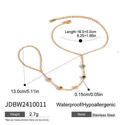 Colored zircon finger necklace