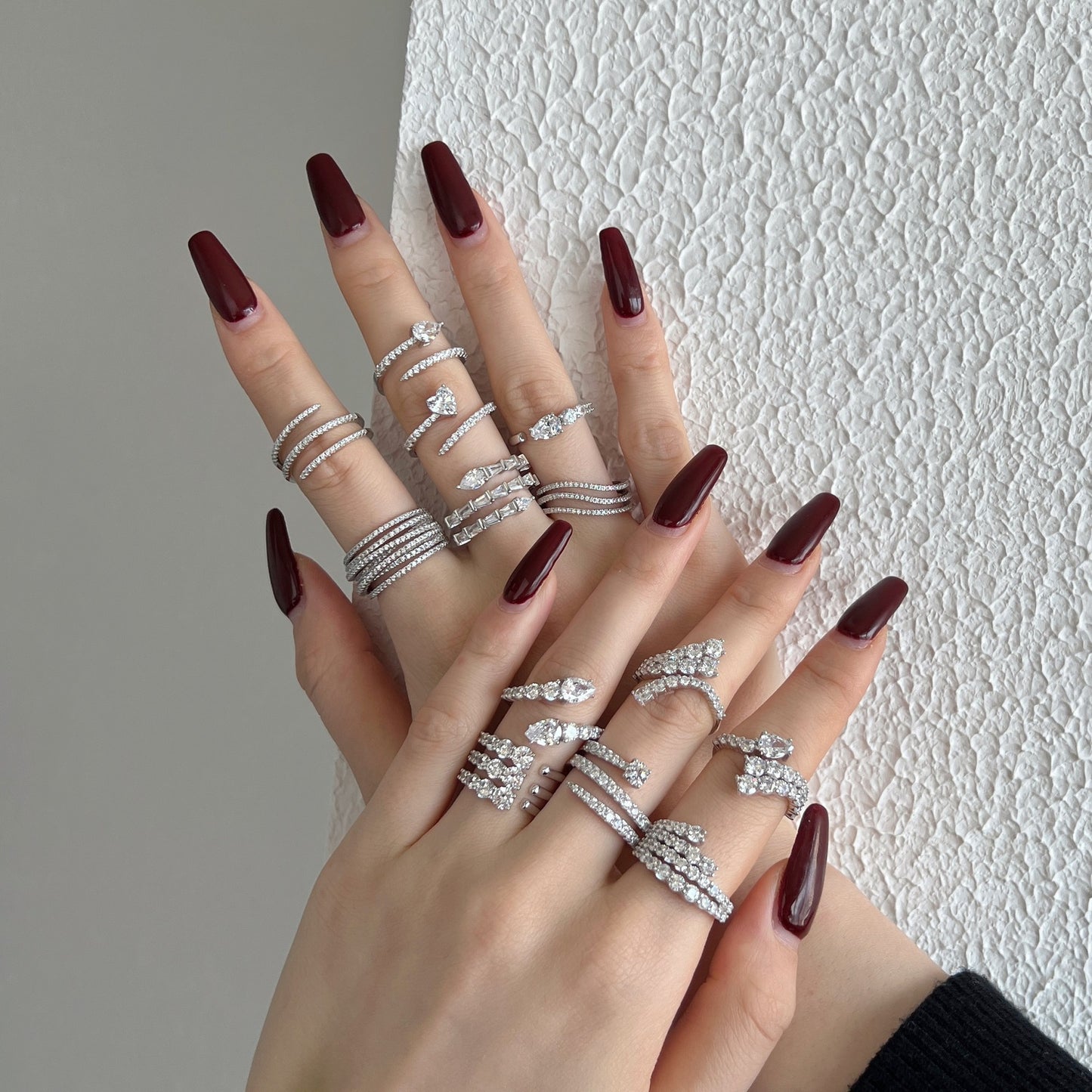 Fashionable and personalized spiral full diamond ring - jewelryweilin