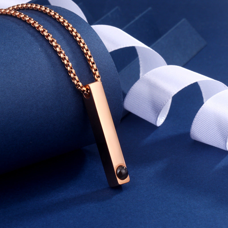 Photo Projection Square Pillar Necklace