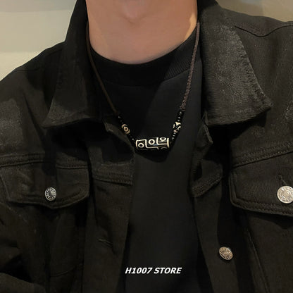 Hip Hop Ethnic Braided Elastic Necklace