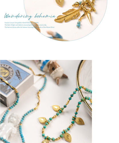 Basket of gold leaf necklace