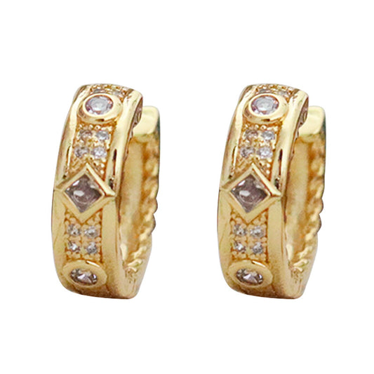 Designer gold micro-paved zircon exquisite earrings - jewelryweilin