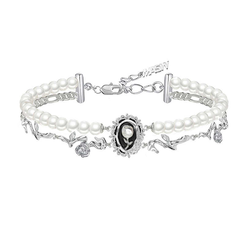 Double-strand pearl necklace