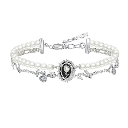 Double-strand pearl necklace