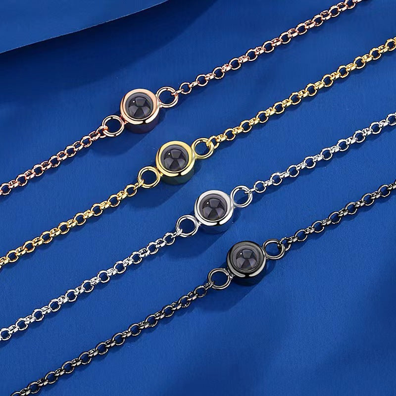 Language photo projection circle bracelet