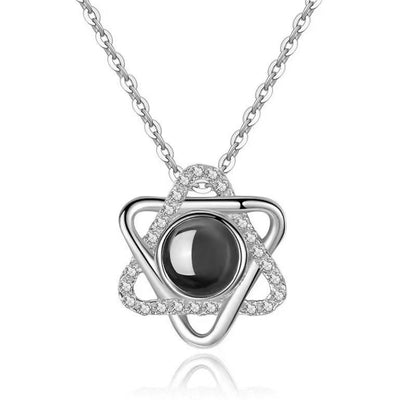 Photo projection six-pointed star necklace