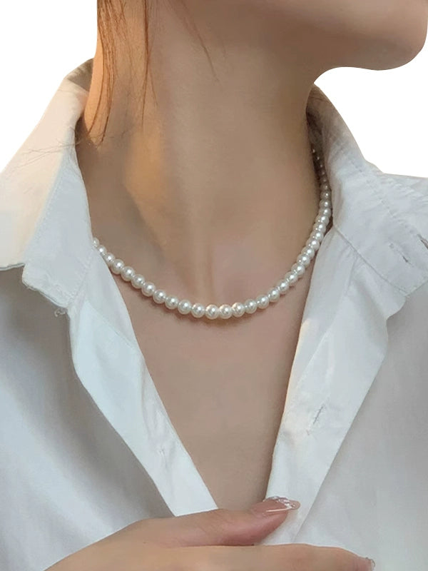 Highlight gray pearl necklace