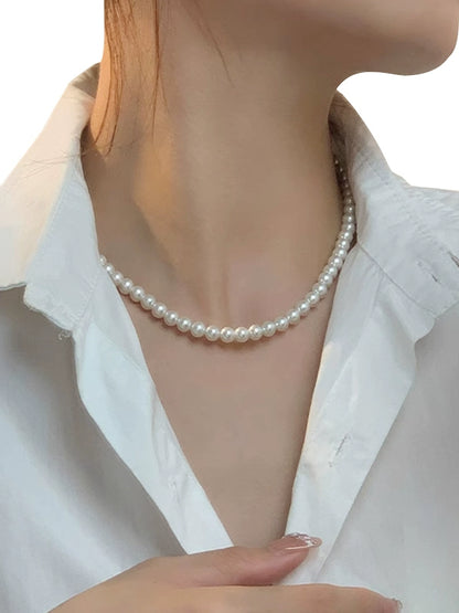 Highlight gray pearl necklace