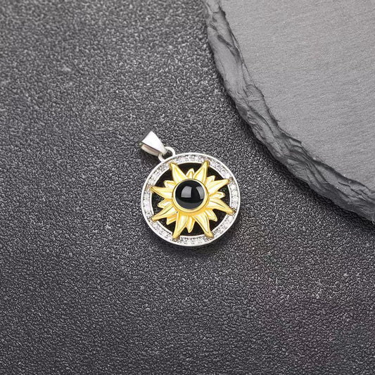 Sunflower photo projection natural stone bracelet