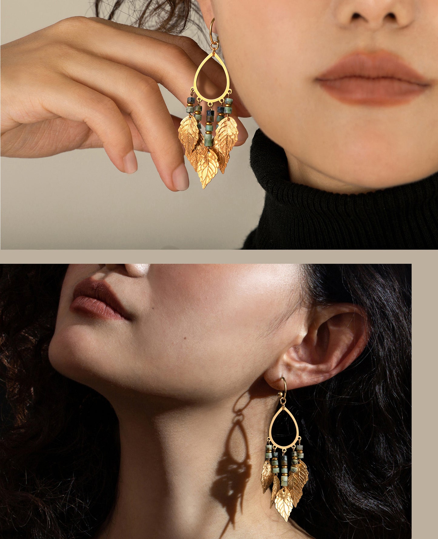 Ancient-style gold earrings