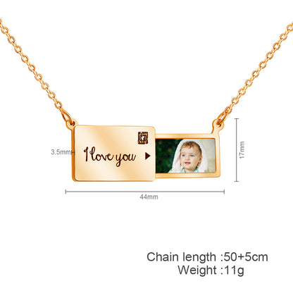 Custom pull-out photo pendant necklace