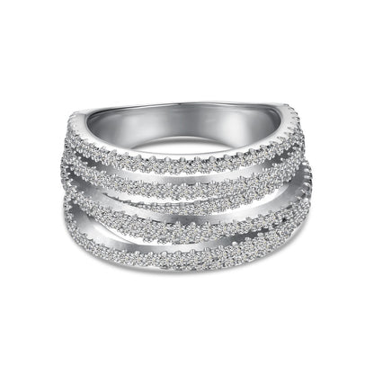 Fashionable and personalized spiral full diamond ring - jewelryweilin
