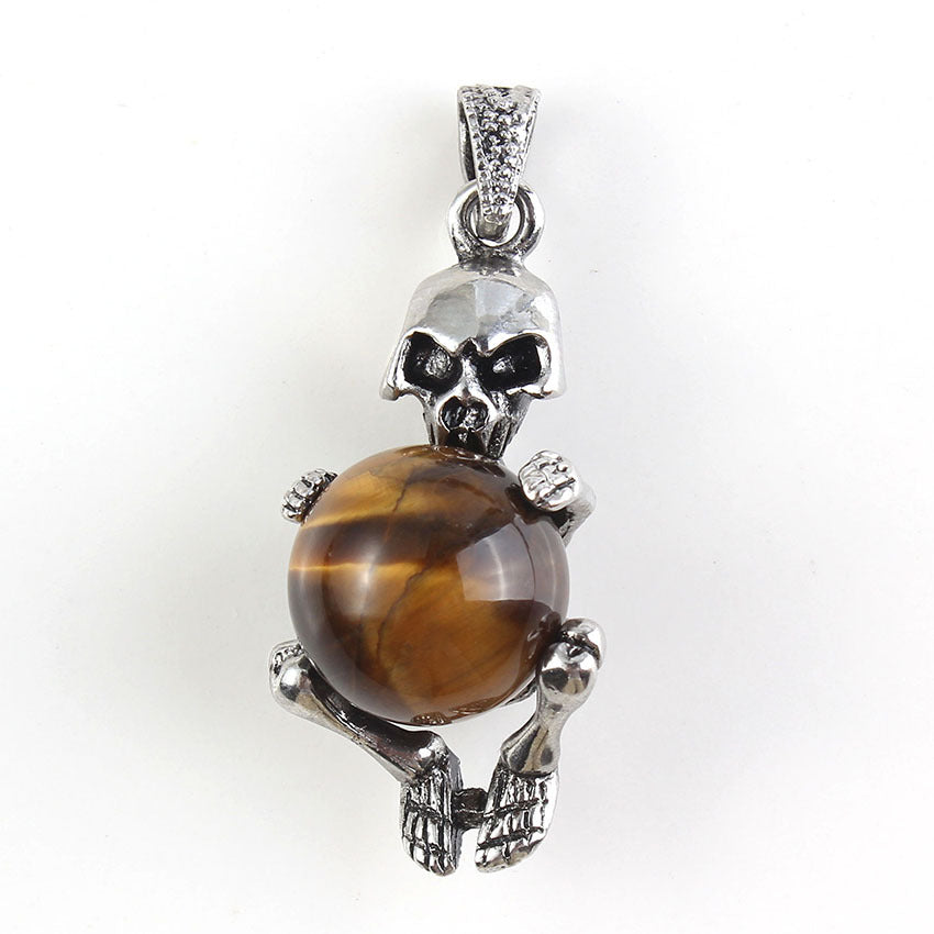 Round Bead Skull Pendant